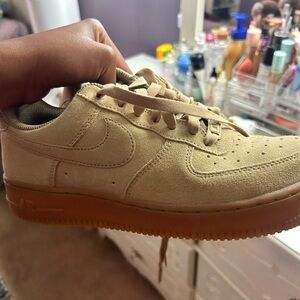Beige Suede Air forces